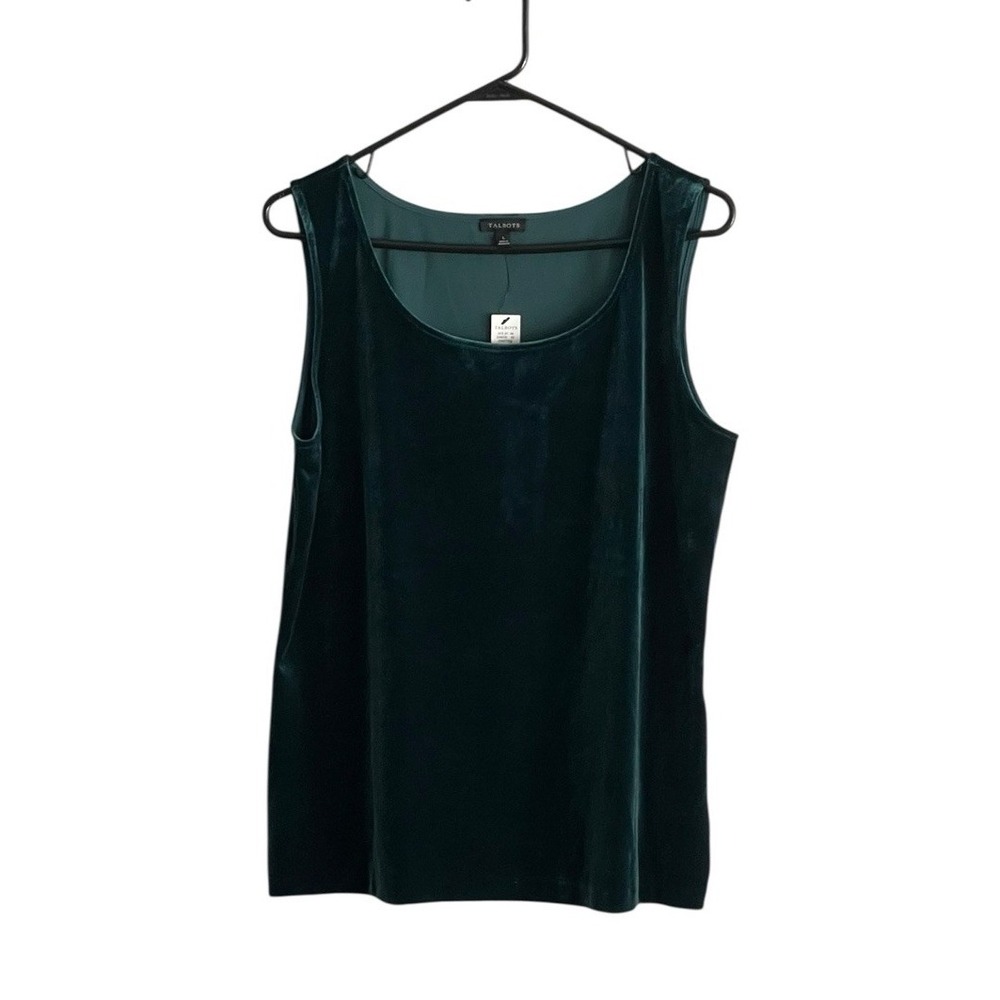 Talbots Velvet Sleeveless Tank Top Large Holiday Classic Minimalist Layering NWT